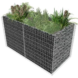 Pood24i gabioon-taimekast, teras 180 x 90 x 100 cm, hõbedane
