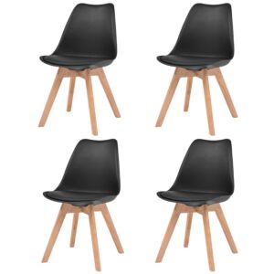 Pood24 söögitoolid 4 tk, must, plast