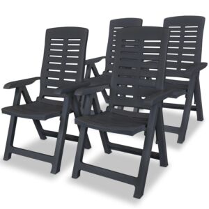 Pood24 allalastava seljatoega aiatoolid, 4 tk, plast, antratsiithall
