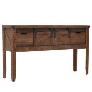 POOD24 Консольный стол из массива ели, 131 x 35,5 x 75 см, коричневый