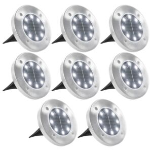Pood24 päikesepatareidega maapinnavalgustid, 8 tk LED-tuled, valge