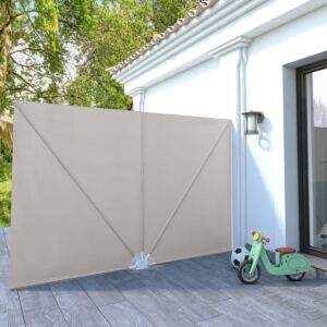 Pood24 kokkupandav terrassi külgmarkiis kreemjashall 300 x 200 cm