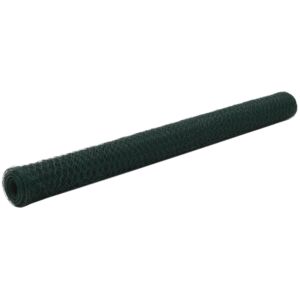 Pood24 terasest aiavõrk PVC kattega 25 x 1,5 m, kuusnurkne, roheline