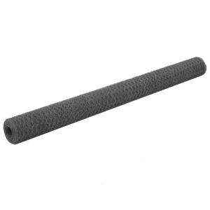 Pood24 terasest aiavõrk PVC kattega 25 x 1,5 m, kuusnurkne, hall