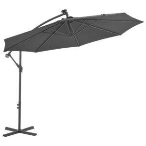 Pood24 konsooldisainiga päikesevari LED, teraspost 300 cm antratsiit