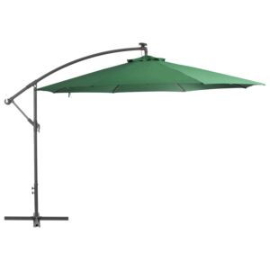 Pood24 konsooldisainiga päikesevari LED, metallpost, 350 cm roheline