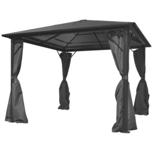 Pood24 päevavari kardinaga, antratsiithall, alumiinium, 300 x 300 cm