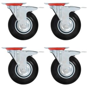 Pood24 pöörlev ratas topeltpiduritega 4 tk 125 mm