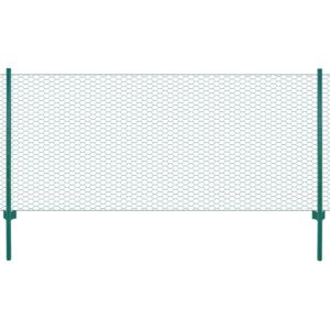 Pood24 traadist võrkaed aiapostidega, teras, 25 x 0,5 m, roheline 