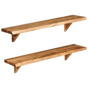 POOD24 настенные полки 2 шт. 90 x 20 x 16 см из массива акации