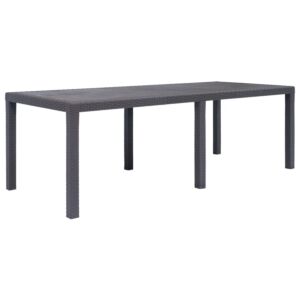 Pood24 aialaud 220 x 90 x 72 cm rotangi välimusega plast, pruun