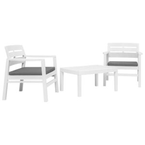 Pood24 3-osaline aiamööblikomplekt, plast, valge