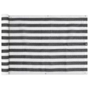 Pood24i rõdusirm HDPE, 75 x 600 cm, antratsiit ja valge