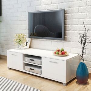 Pood24i тумба под телевизор с глянцевым покрытием, белый 120 x 40,3 x 34,7 см