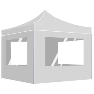 Pood24 kokkupandav peotelk seintega, alumiinium, 3 x 3 m, valge