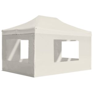 Pood24 kokkupandav peotelk seintega, alumiinium, 4,5 x 3 m, kreemjas