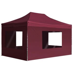 Pood24 kokkupandav peotelk seintega, alumiinium, 4,5 x 3 m veinipunane