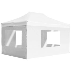 Pood24 kokkupandav peotelk seintega, alumiinium, 4,5 x 3 m, valge