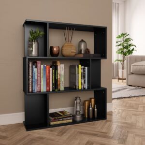 Pood24 книжный шкаф / перегородка черный 80 x 24 x 96 см ДСП