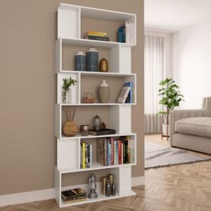 POOD24 книжный шкаф / перегородка белый 80 x 24 x 192 см ДСП