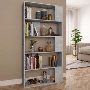 Pood24 книжный шкаф / перегородка бетонный серый 80x24x159 см ДСП