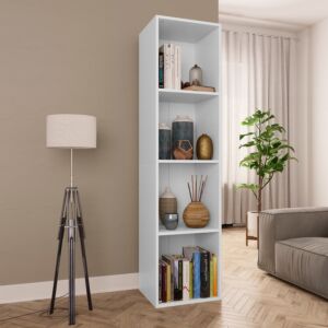 POOD24 книжный шкаф / тумба под телевизор, белый 36 x 30 x 143 см, ДСП