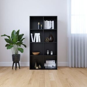 POOD24 книжная полка / сервант, черный, ДСП 66x30x130 см