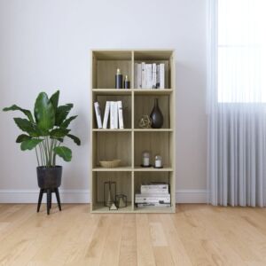 POOD24 шкаф книжный, дуб Сонома, ДСП 66x30x130 см