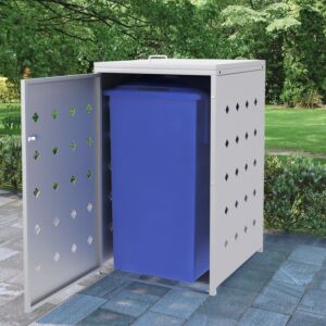 Pood24 ühe ratastega prügikasti kuur 240 l, roostevaba teras 