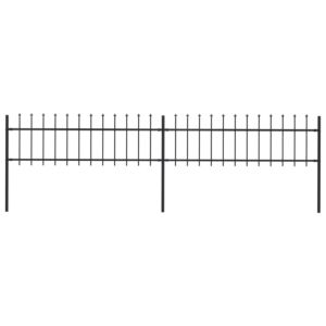 Pood24 terava otsaga aed, terasest, 3,4 x 0,6 m, must