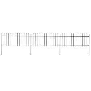Pood24 terava otsaga aed, terasest, 5,1 x 0,8 m, must