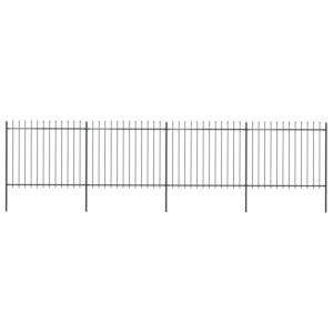 Pood24 terava otsaga aed, terasest, 6,8 x 1,5 m, must