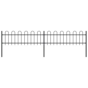 Pood24 kumerate otstega aed, teras, 3,4 x 0,6 m, must