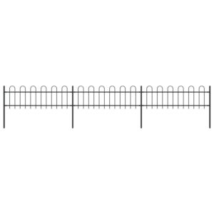 Pood24 kumerate otstega aed, teras, 5,1 x 0,6 m, must