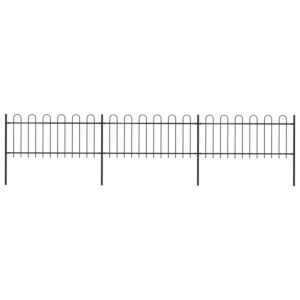 Pood24 kumerate otstega aed, teras, 5,1 x 0,8 m, must
