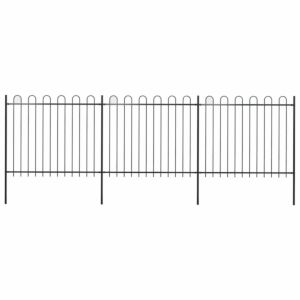 Pood24 kumerate otstega aed, teras, 5,1 x 1,5 m, must