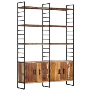POOD24 Книжный шкаф с 4 полками 124 x 30 x 180 см из переработанной древесины