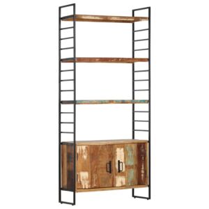 POOD24 Книжный шкаф с 4 полками 80 x 30 x 180 см, реставрированное дерево