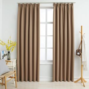 POOD24 плотные шторы на крючках, 2 шт коричневато-серые 140 x 245 см