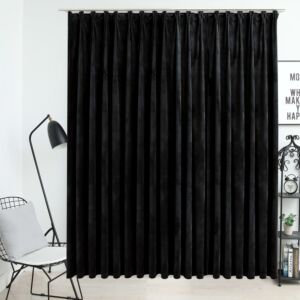 POOD24 плотная штора на крючках, бархат, черный, 290 x 245 см