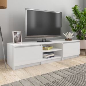 POOD24 тумба под ТВ, белый глянцевый, 140 x 40 x 35,5, ДСП
