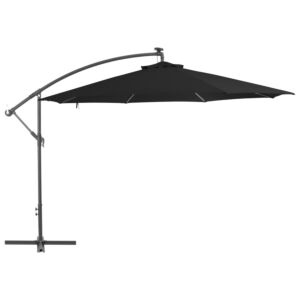 Pood24 konsooldisainiga päikesevari, alumiiniumpost, 350 cm must