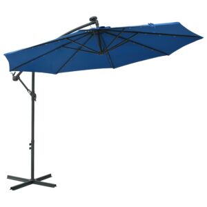 Pood24 konsooldisainiga päikesevari LED, teraspost 300 cm taevasinine