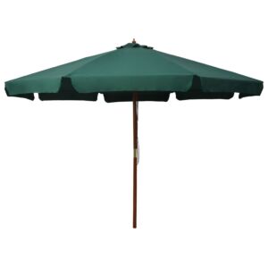 Pood24 päikesevari puust postiga 330 cm, roheline