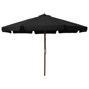 Pood24 päikesevari puust postiga 330 cm, must