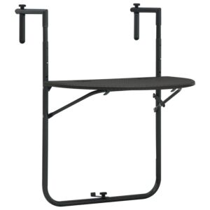 Pood24 rippuv rõdulaud, pruun, 60x64x83,5 cm rotangi välimusega plast