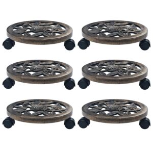 Pood24 ratastel taimealus 6 tk, pronks, 30 cm, plast