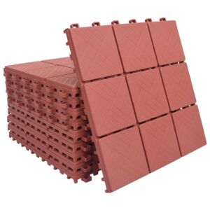 POOD24 Террасная плитка 10 шт, красная, 30,5 x 30,5 см, пластик