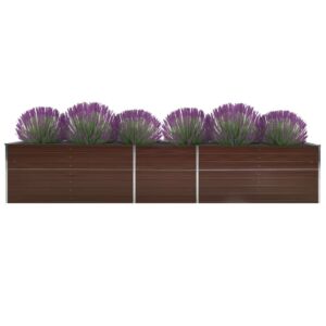 Pood24 aia taimelava tsingitud teras 400 x 80 x 77 cm pruun