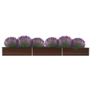 Pood24 taimelava, tsingitud teras, 480 x 80 x 45 cm, pruun